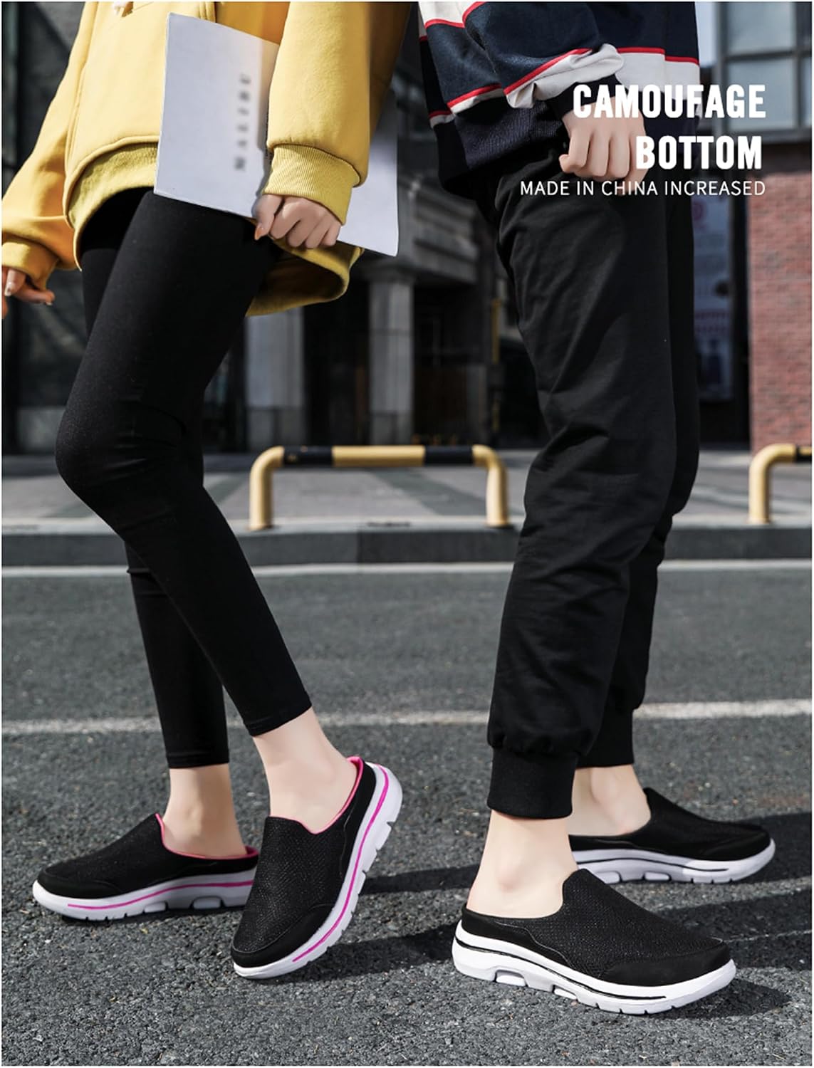 Detalle 2 de SMajong Slip on Mules: Breathable Knit Garden Slippers for Indoor and Outdoor Use