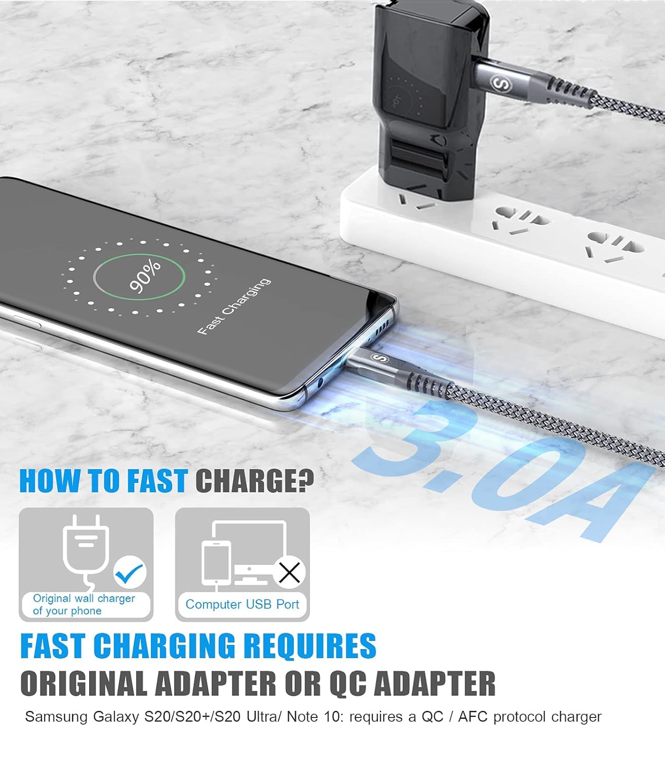 Detalle de AviBrex 2m 60W USB‑C to USB‑C cable