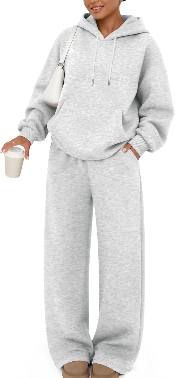 Detalle de Trendy Queen Women's Lounge Sweat Set, Cotton-Polyester Fleece