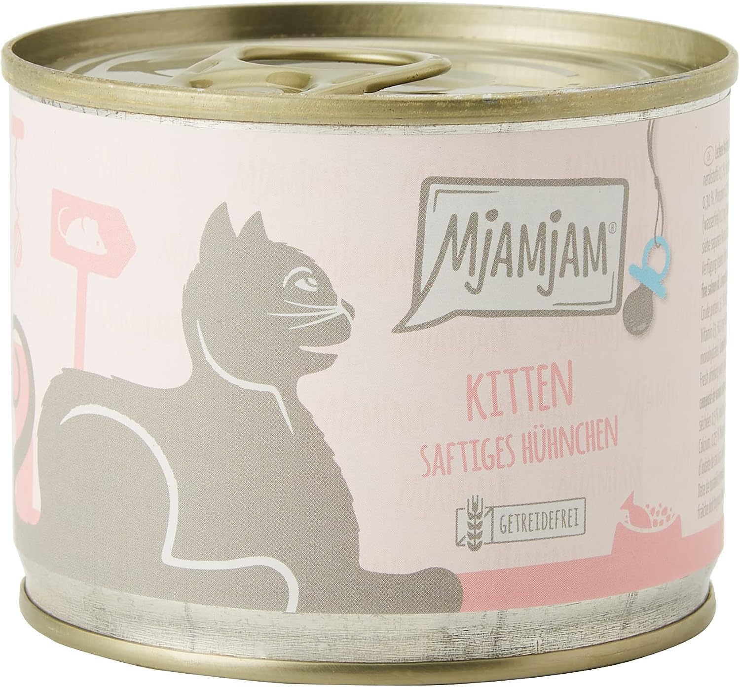 Detalle de MjAMjAM Premium Katzenfutter Kitten – saftiges Hühnchen mit Lachsöl, 6er Pack (6 × 200 g) – getreidefrei