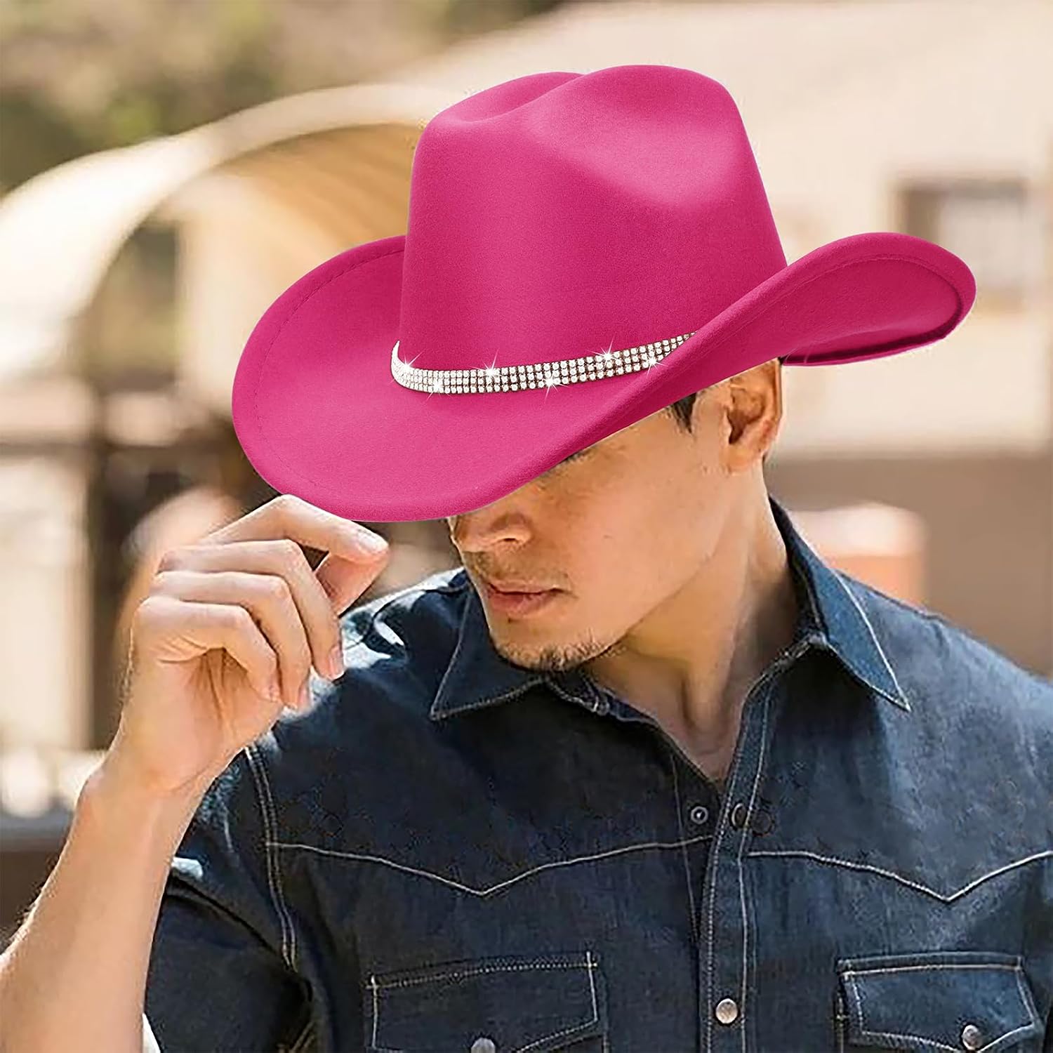 Thumbnail 5 de DRESHOW Fedora-Hut mit breiter Krempe für Damen – Retro-Style mit Strassband