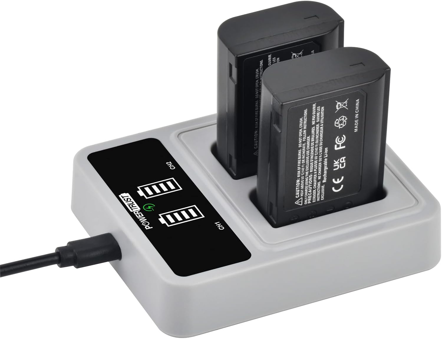 Thumbnail 6 de PowerTrust 2er-Set DMW-BLK22 Akku + PD-20-W Dual-USB-C-Ladegerät (für Panasonic Lumix S5 & GH5 Serie)