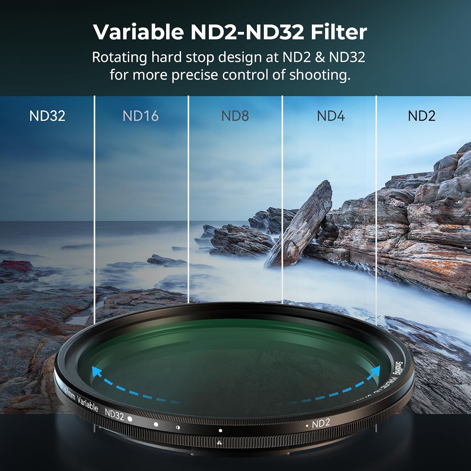 Detalle 2 de SMALLRIG Filtro ND variabile magnetico 67 mm ND2–ND32 (1–5 stop) + anello filtro filettato 67 mm