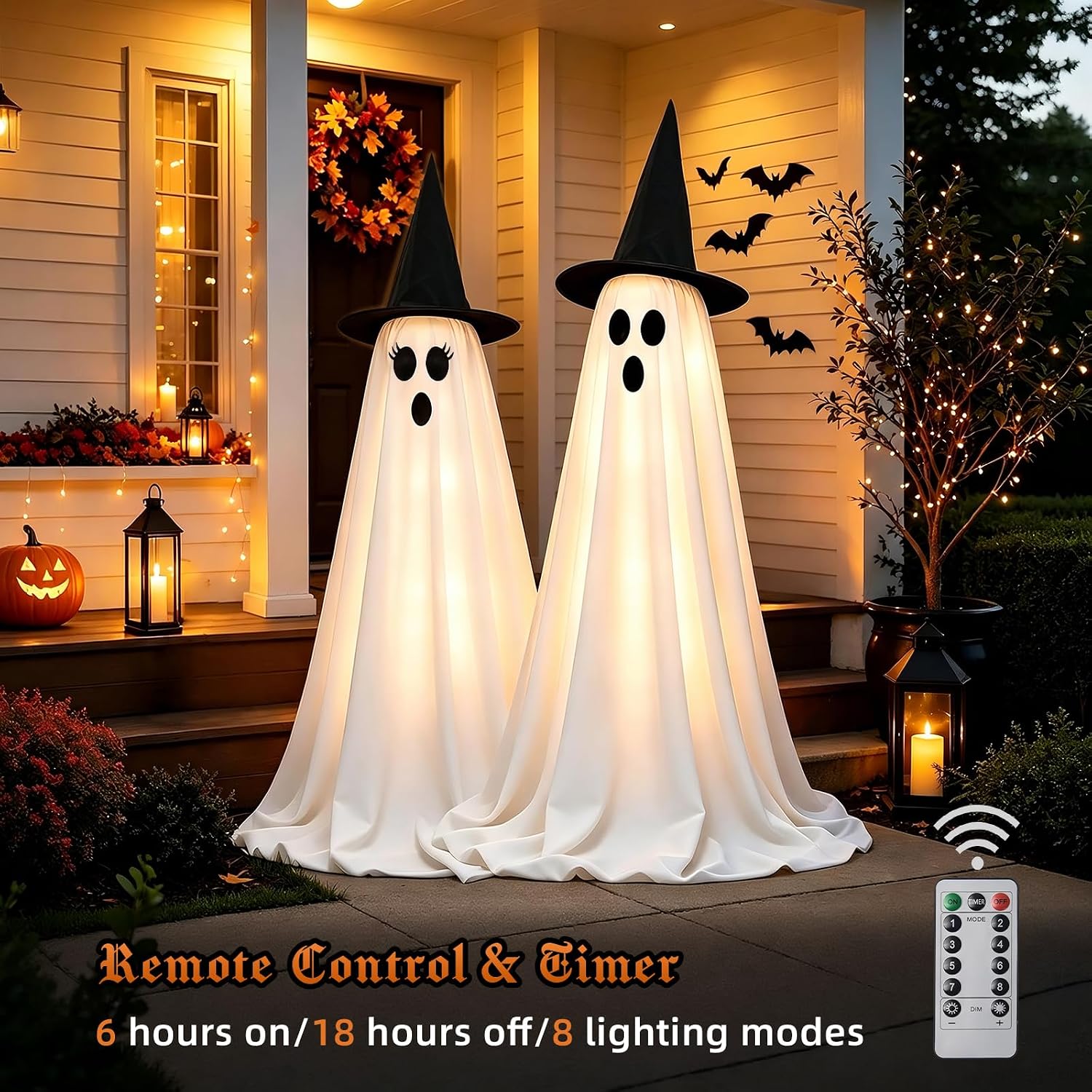 Thumbnail 4 de Light-Up Halloween Ghost Decorations, 5 ft