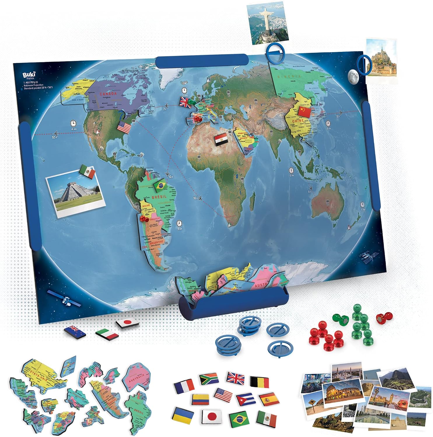 Thumbnail 2 de Buki Planisfero Magnetico 7346IT: Planisfero magnetico 70 x 38 cm per imparare la geografia giocando
