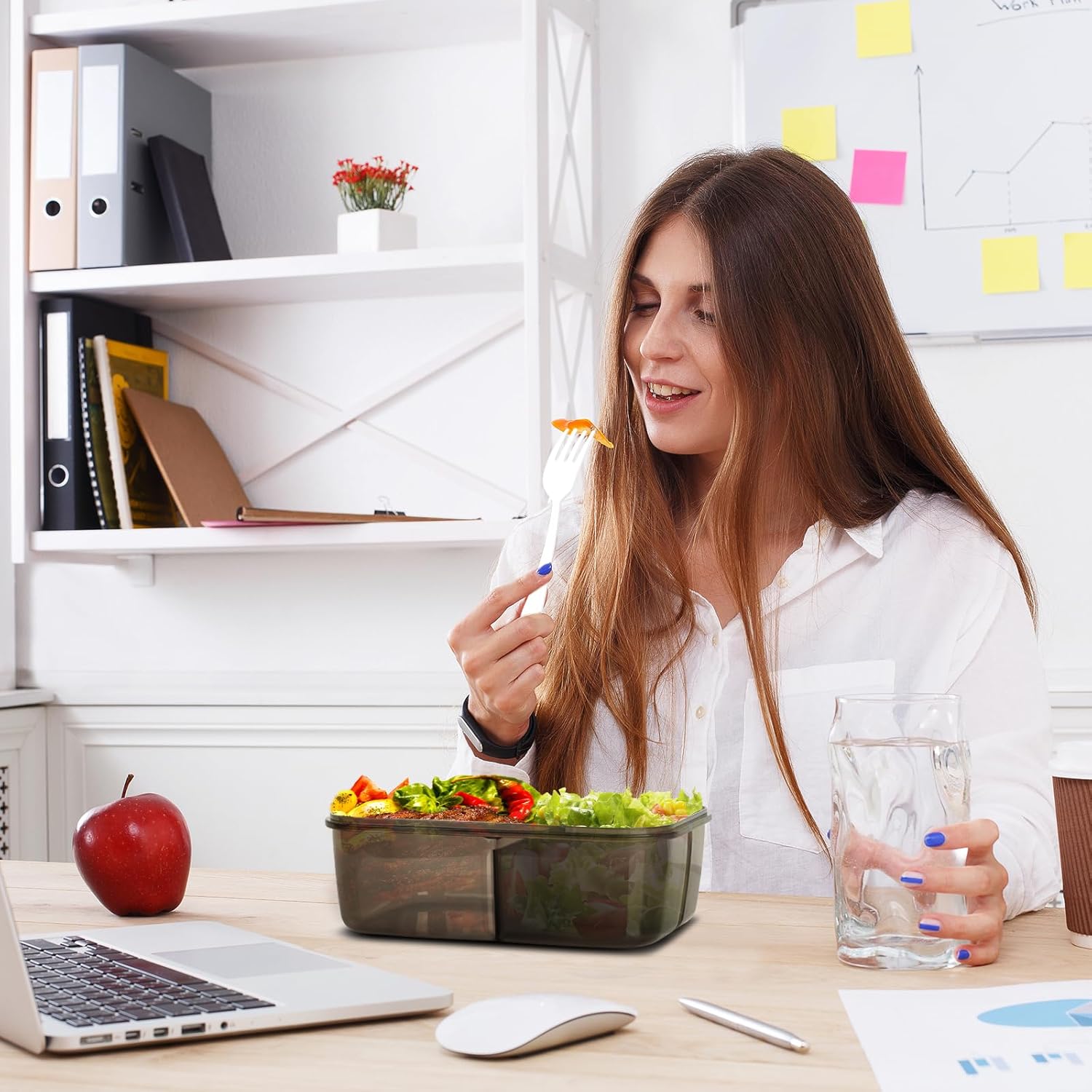 Thumbnail 4 de Brotdose Snackbox 1.400 ml mit Besteck und 3 Fächern – Lunchbox für Erwachsene, Kinder & Meal Prep