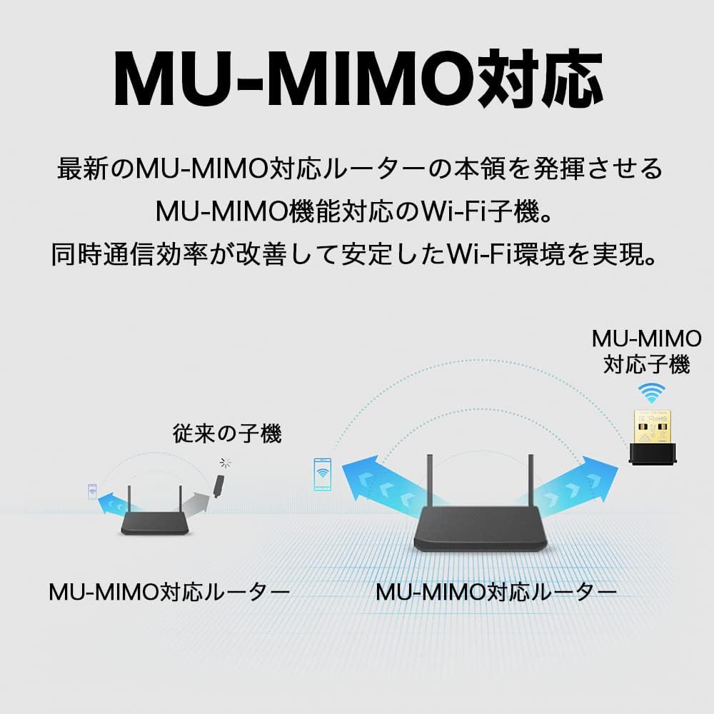 Detalle de TP-Link Archer T3U Nano/A 無線LAN子機 AC1300・デュアルバンド・MU-MIMO対応