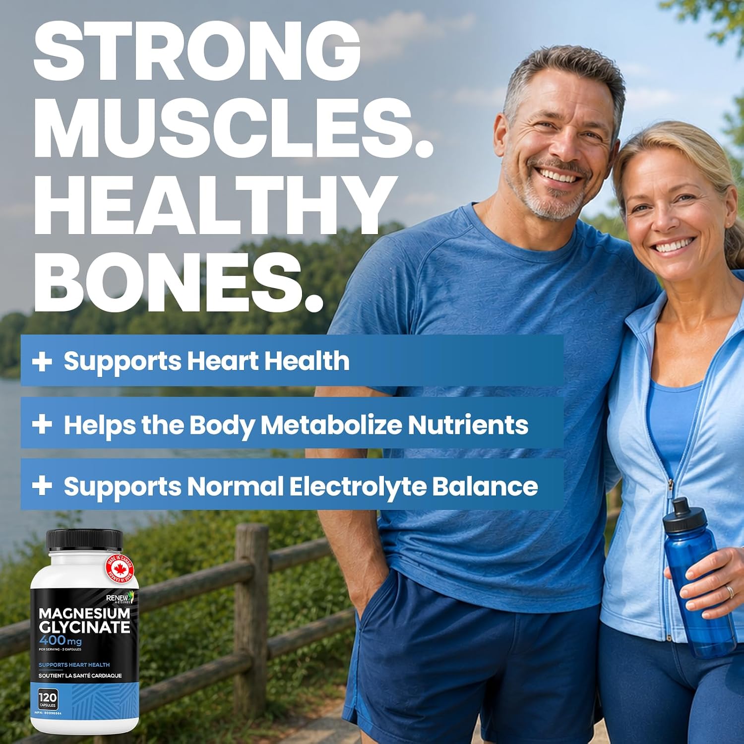 Detalle 2 de Renew Actives Magnesium Glycinate, 400 mg per Serving, 240 Capsules