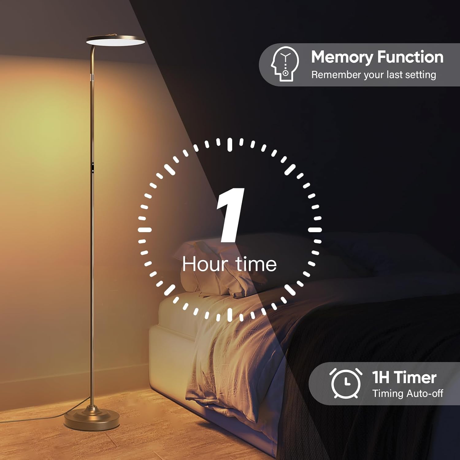 Thumbnail 5 de SIBRILLE RGB Floor Lamp (36W) with Remote, Stepless Dimming & 350° Rotating Torchiere Head