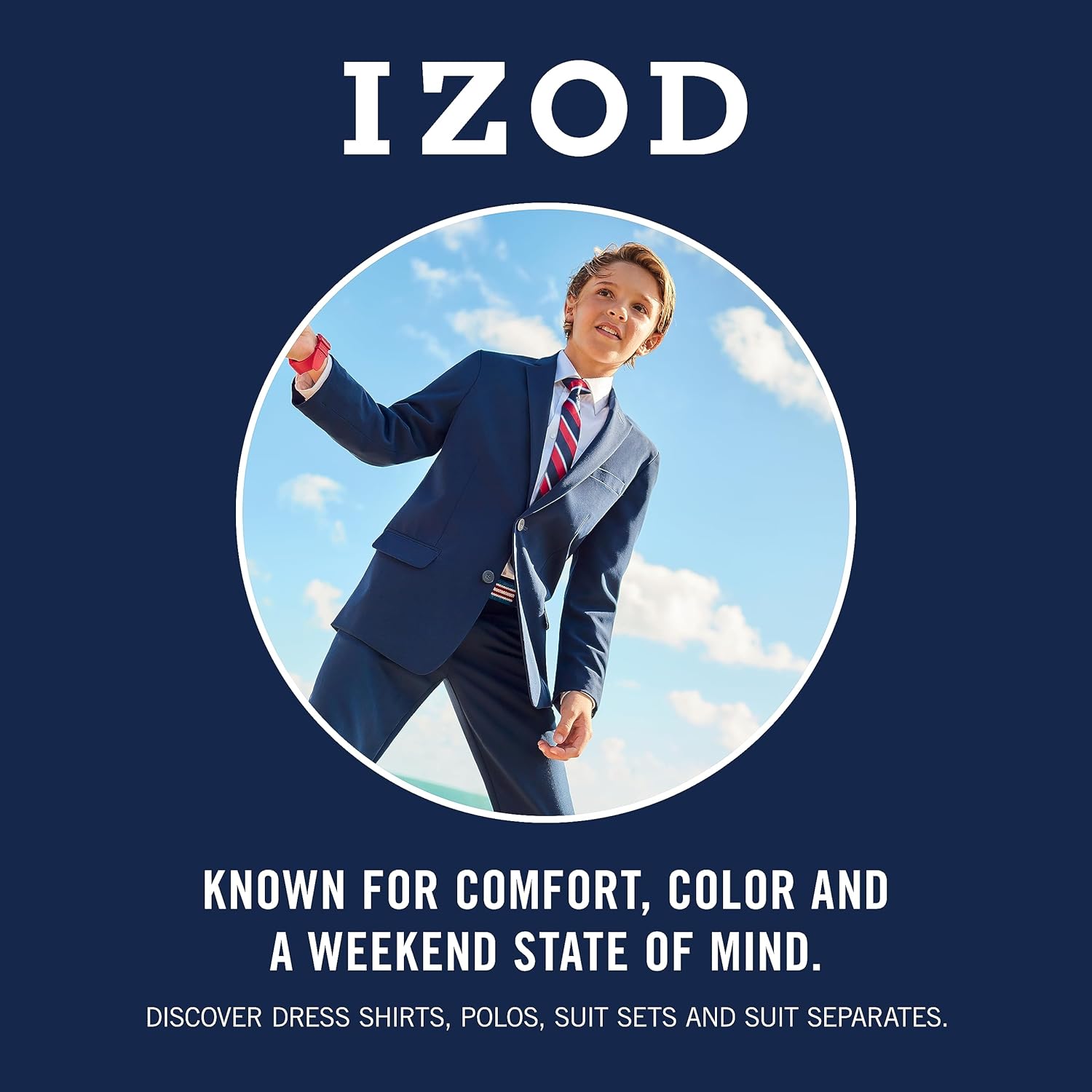 Detalle de IZOD Boys' 4-Piece Formal Dress Up Suit Set: Vest, Pants, Collared Shirt, and Tie