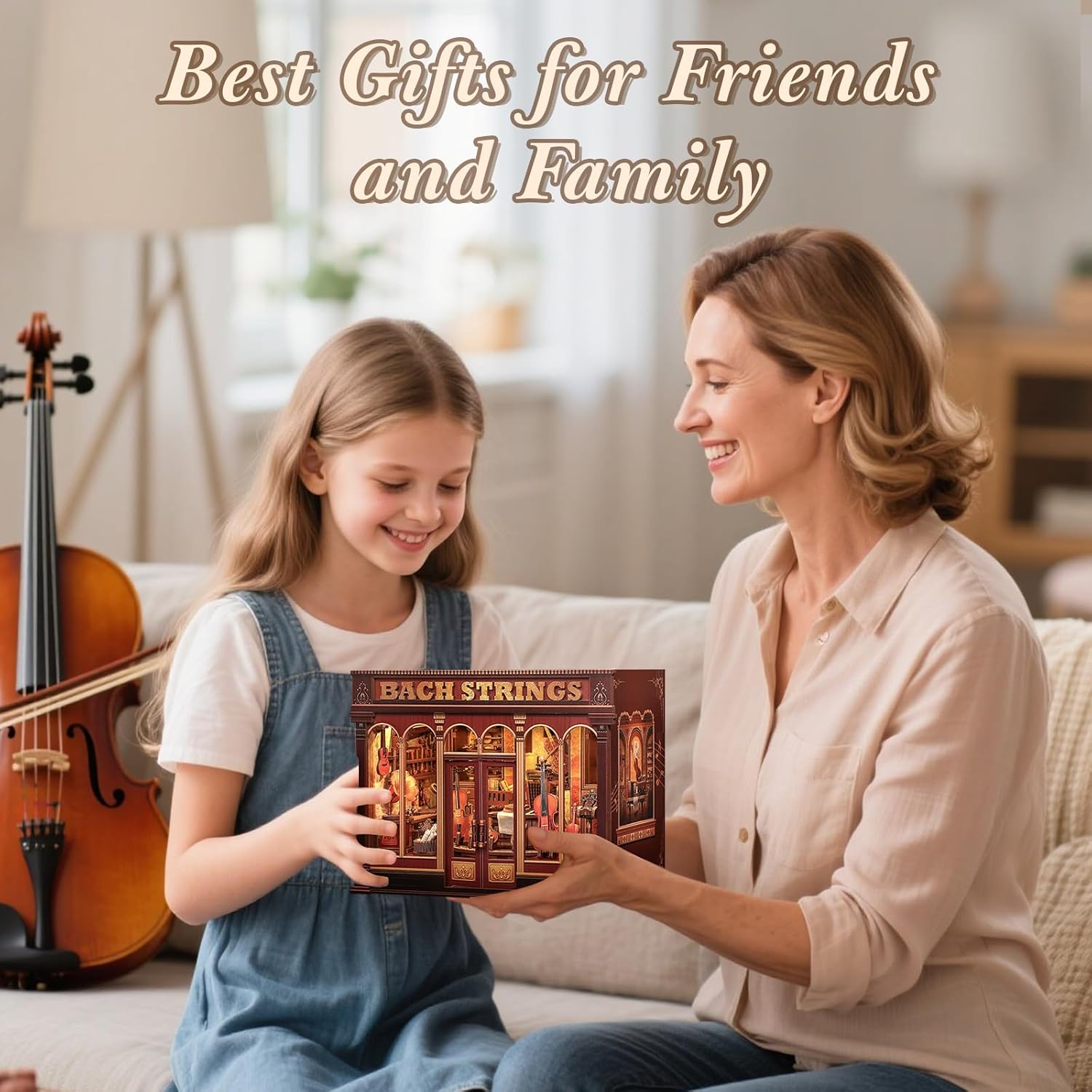 Thumbnail 6 de CUTEBEE Book Nook Kit „Bach Strings“ – DIY-Musikbuch-Nische aus 3D-Holzpuzzle mit Anleitung
