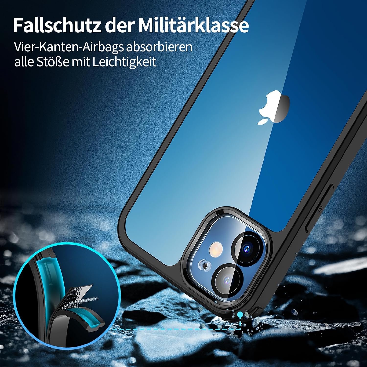 Thumbnail 4 de seacosmo iPhone 12 Hülle 360° Schutz Schwarz