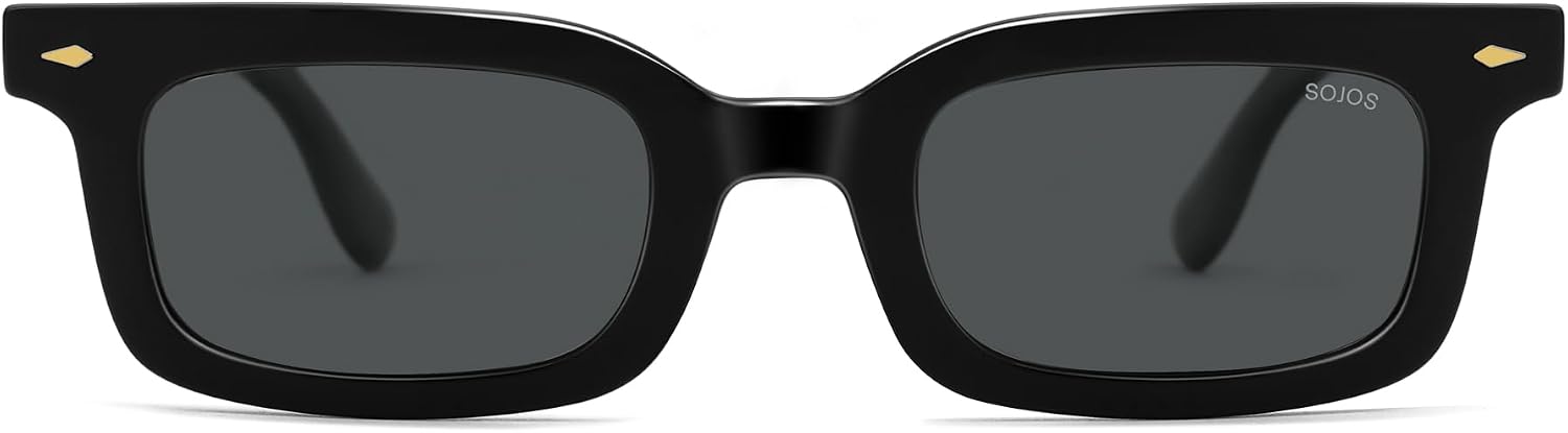 Detalle de SOJOS Lunettes de soleil Ecik polarisées SJ2628 – Carré rétro, légère et polyvalente