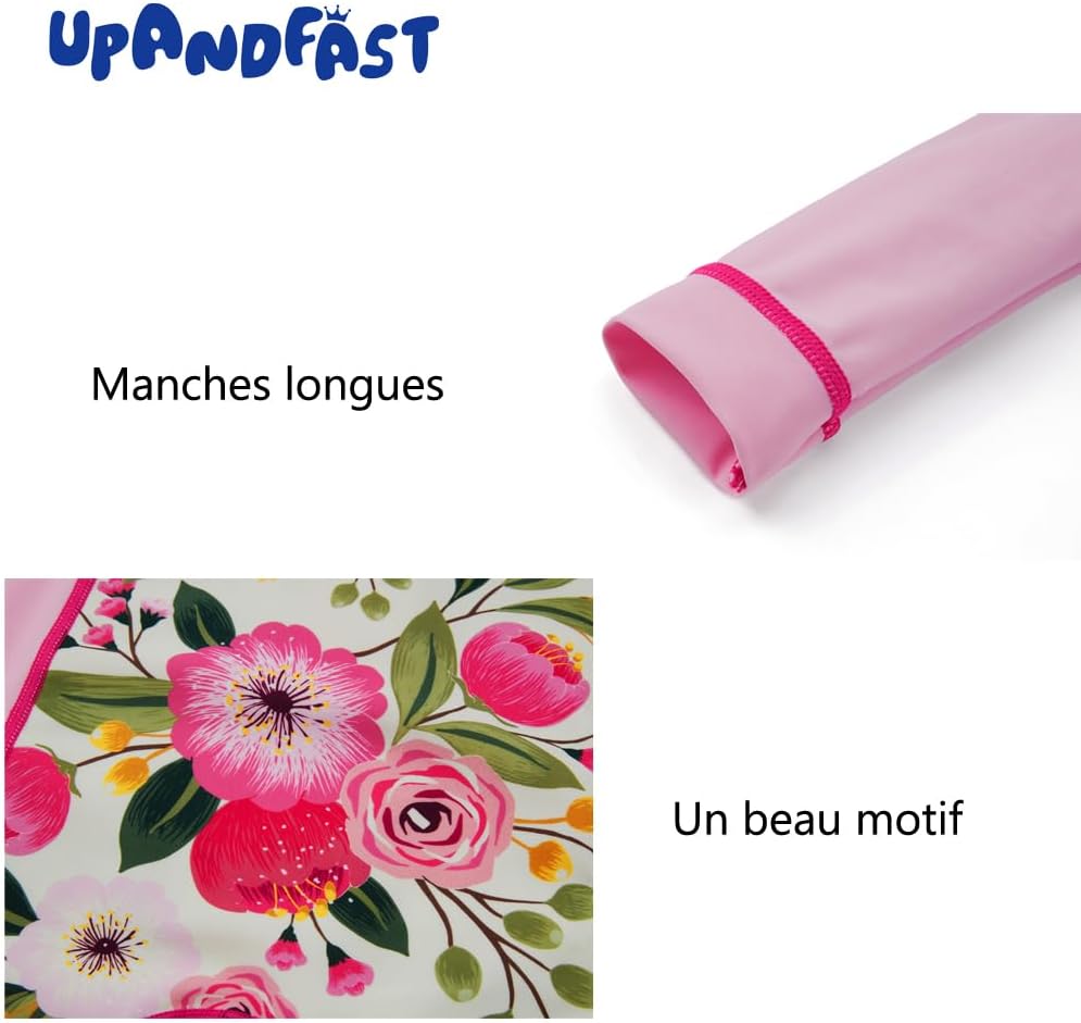 Detalle de Maillot 1 pièce bébé Fille avec Fermeture éclair et Chapeau inclus - UPF 50+