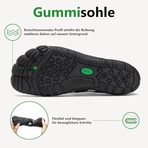 Thumbnail 5 de SAGUARO Barfuß Badeschuhe Herren/Damen – rutschfeste, schnelltrocknende Aquaschuhe mit dicker Sohle, Größe 44