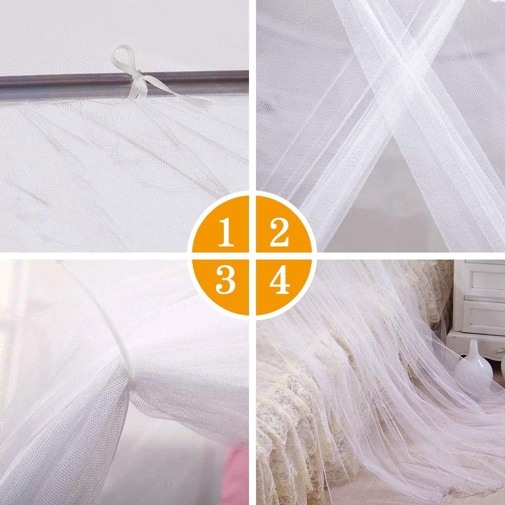 Thumbnail 5 de Opamoo Moskitonetz für Doppelbett & Einzelbett – feinmaschiges Fliegennetz (200 x 220 x 210 cm), weiß