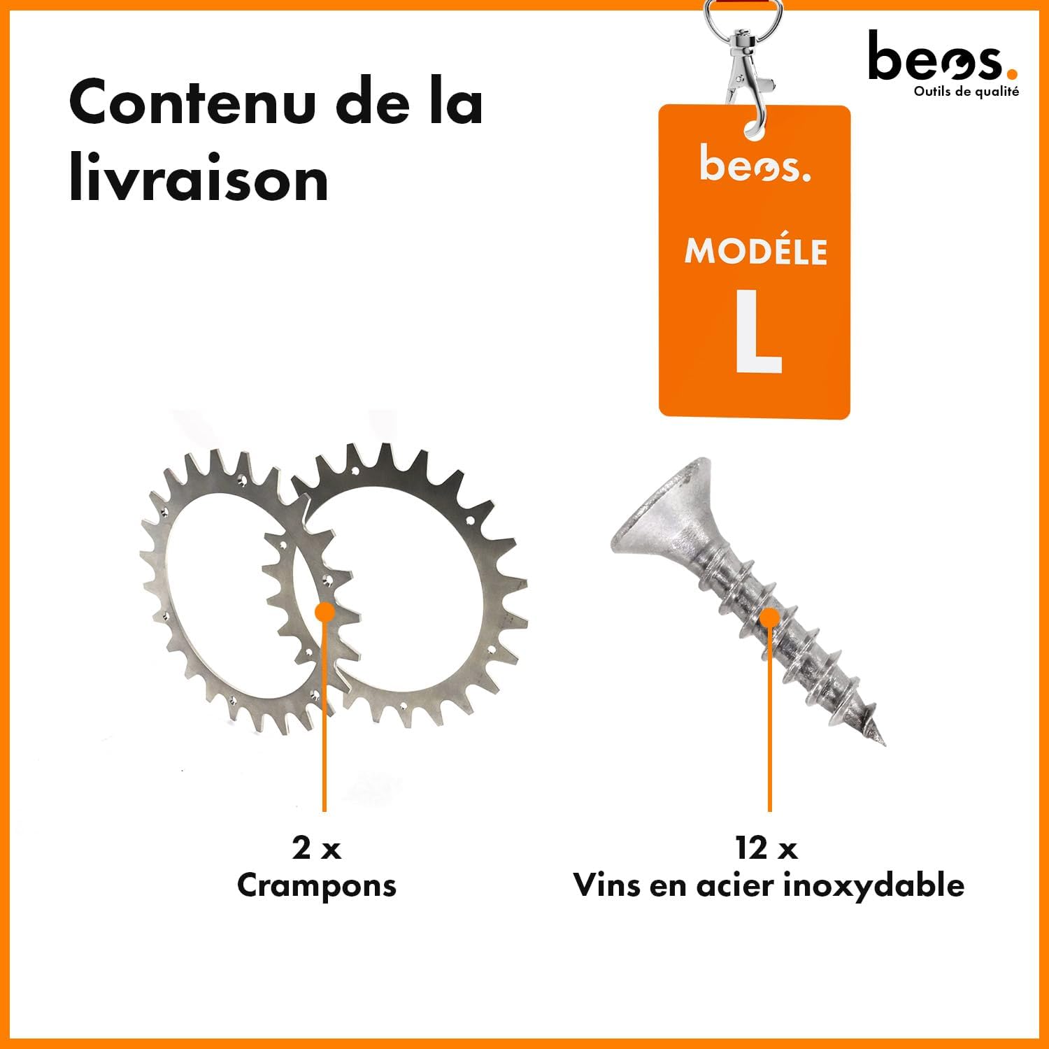 Thumbnail 6 de BEOS 2 crampons en acier inoxydable pour Worx Landroid L et Vision – traction renforcée et vis Torx incluses
