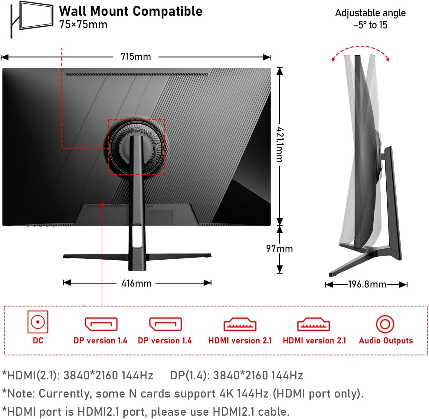 Thumbnail 6 de Gawfolk 32-inch 4K 144Hz Gaming Monitor