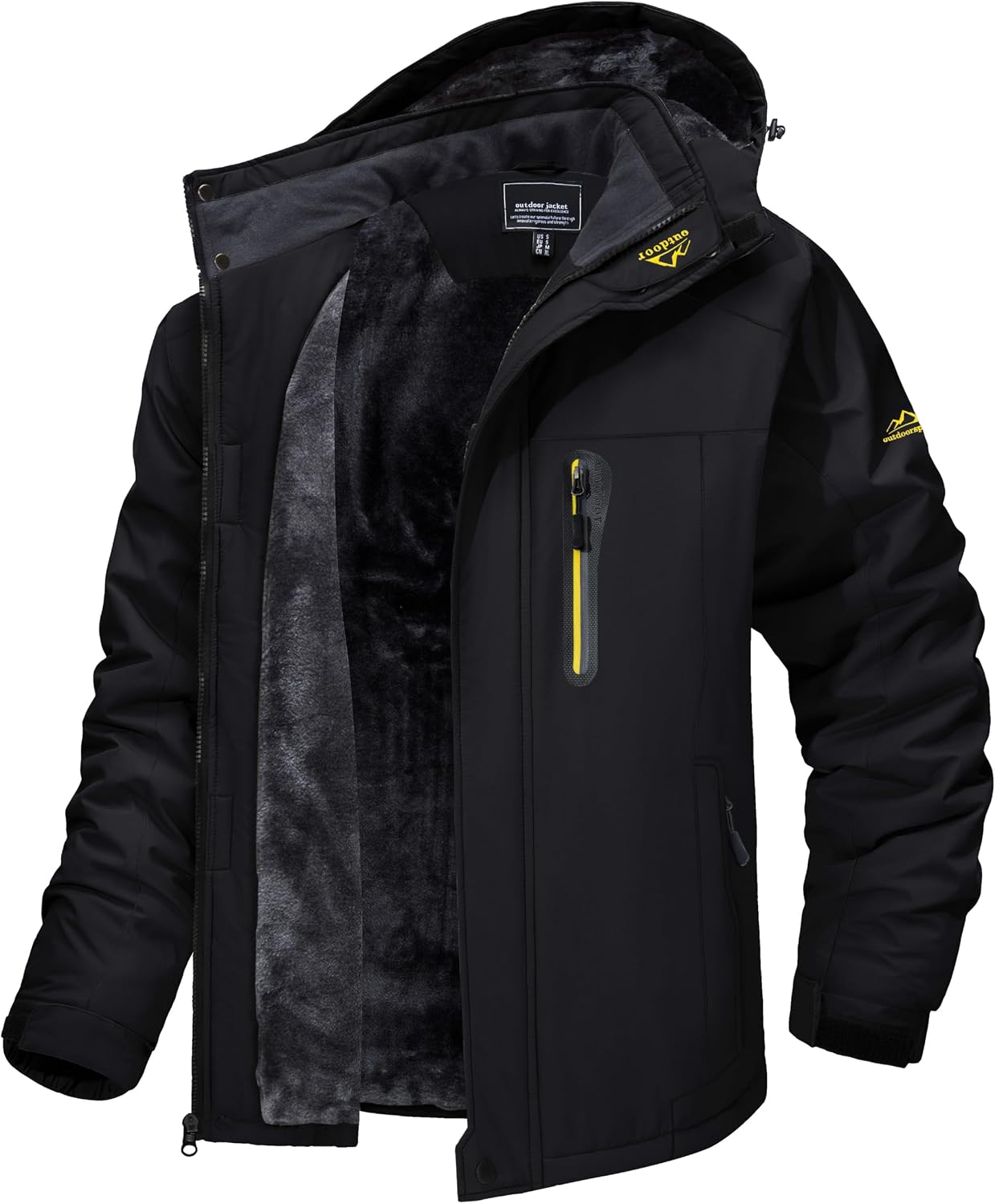 Detalle de TACVASEN Men's Waterproof Fleece-Lined Winter Ski Jacket with Multi-Pocket Design