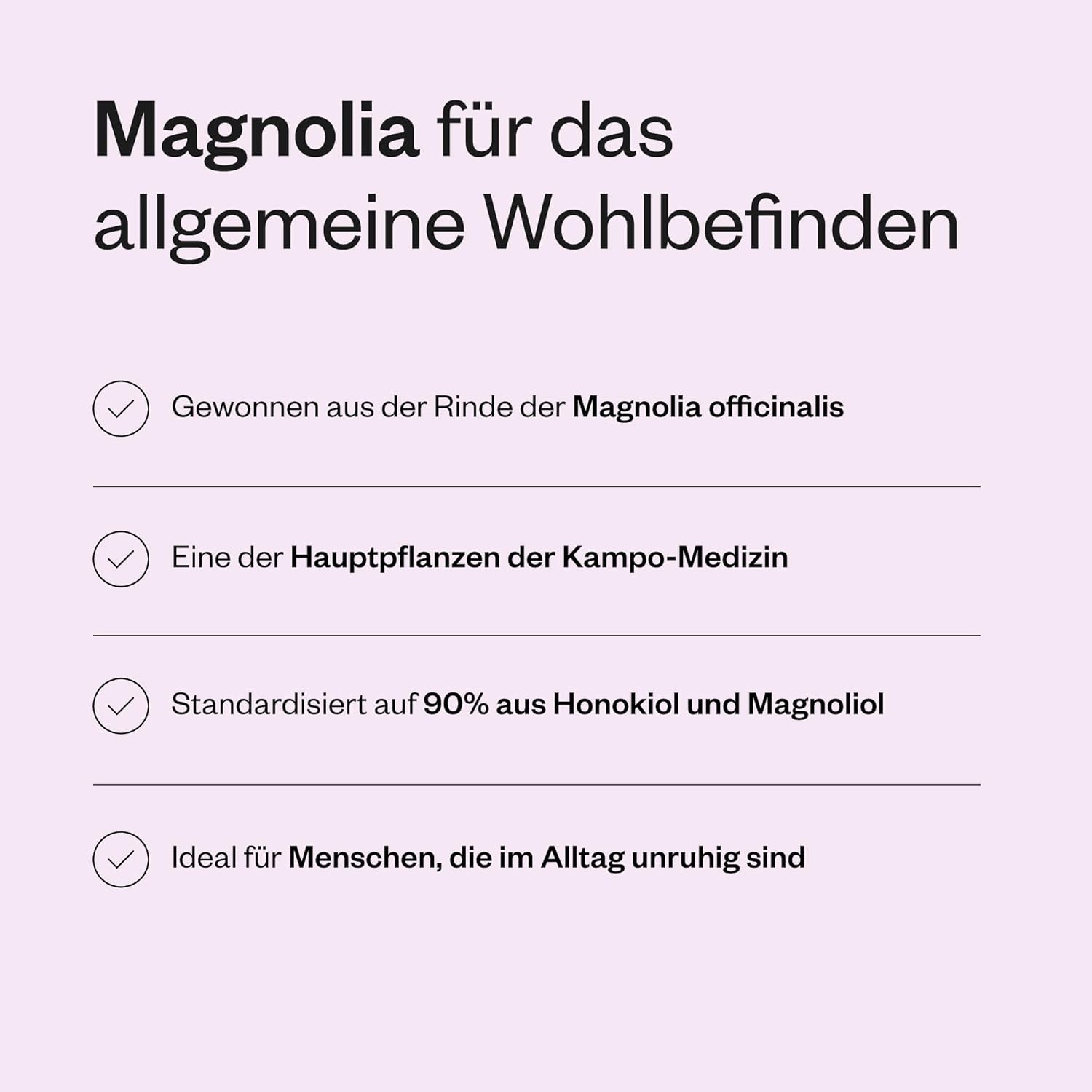 Detalle de Supersmart Magnolia-Rindenextrakt (standardisiert 90% Honokiol & Magnoliol) – vegan gegen Angst- und Stressgefühle ohne Müdigkeit