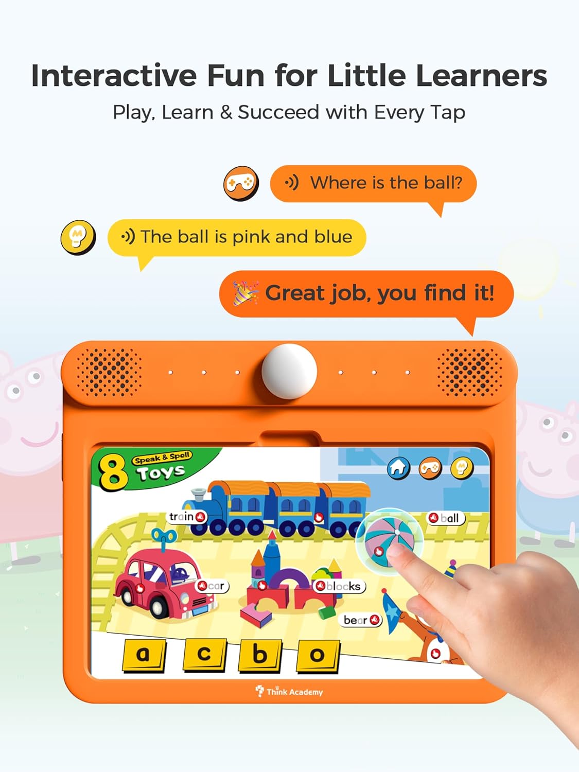 Detalle de Think Academy Learning Pad – Screen-Free Tablet with Flash Cards for Alphabet, Numbers, Early Math, Logic, Nature & Daily Life (Ages 3–5)