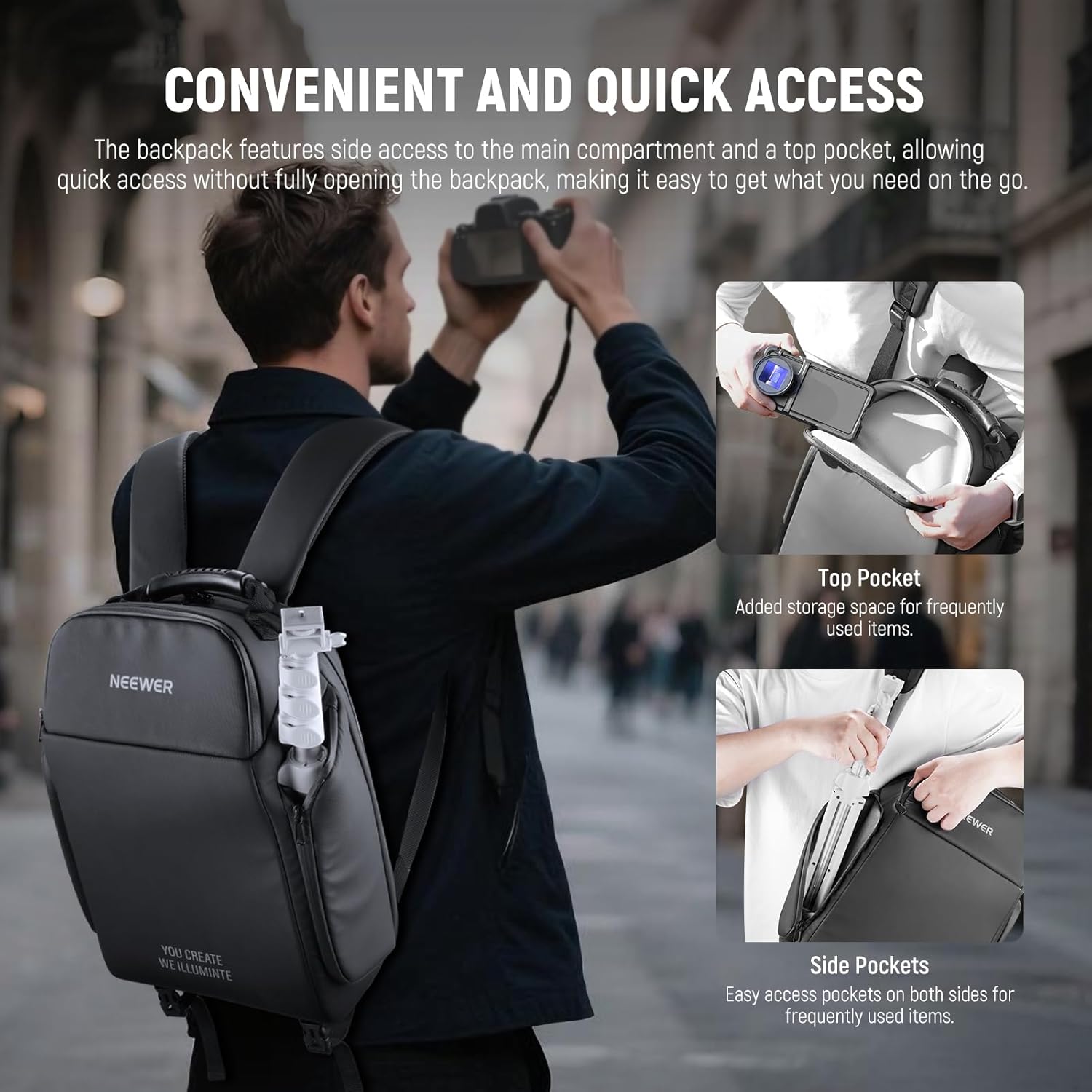 Thumbnail 4 de NEEWER Professional Camera Case Backpack – All-in-One DSLR Gear Carrier