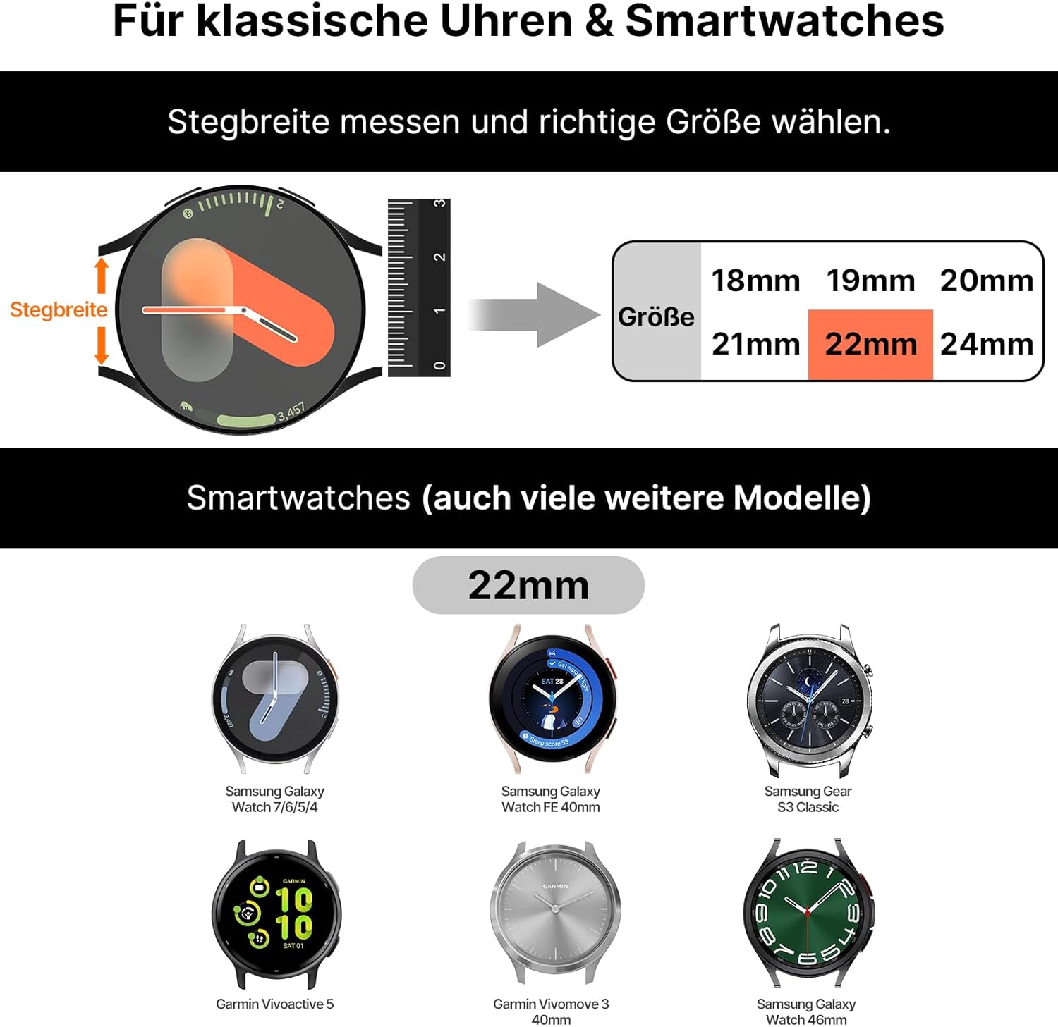 Detalle 2 de Fullmosa 22mm Uhrenarmband Leder dunkelbraun