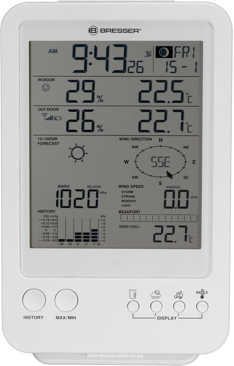 Thumbnail 3 de Bresser Wetterstation Wetter Center 5‑in‑1 con sensor exterior 🌡