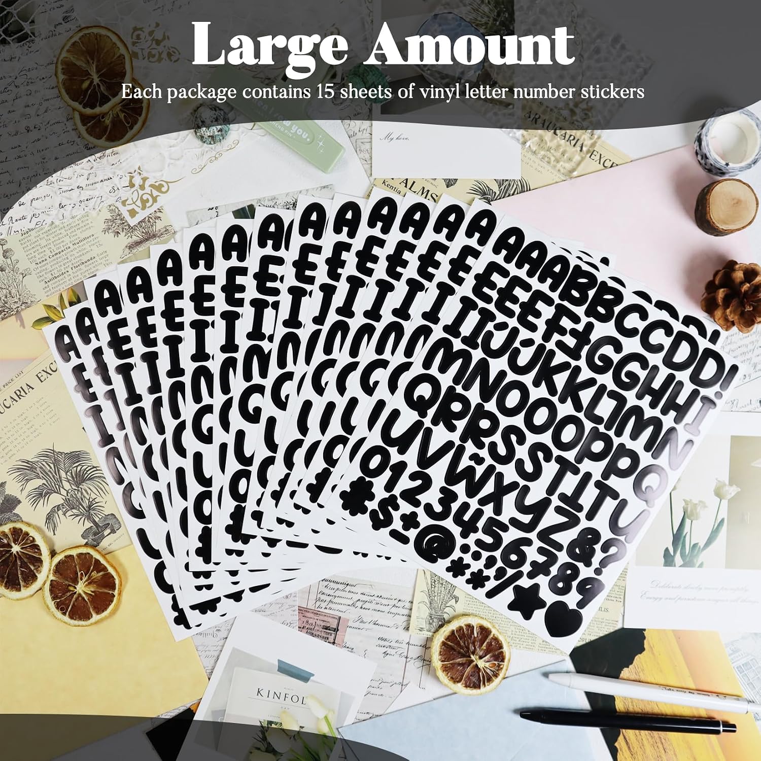 Thumbnail 2 de BINLINHONGO Alphabet and Number Stickers 1-inch