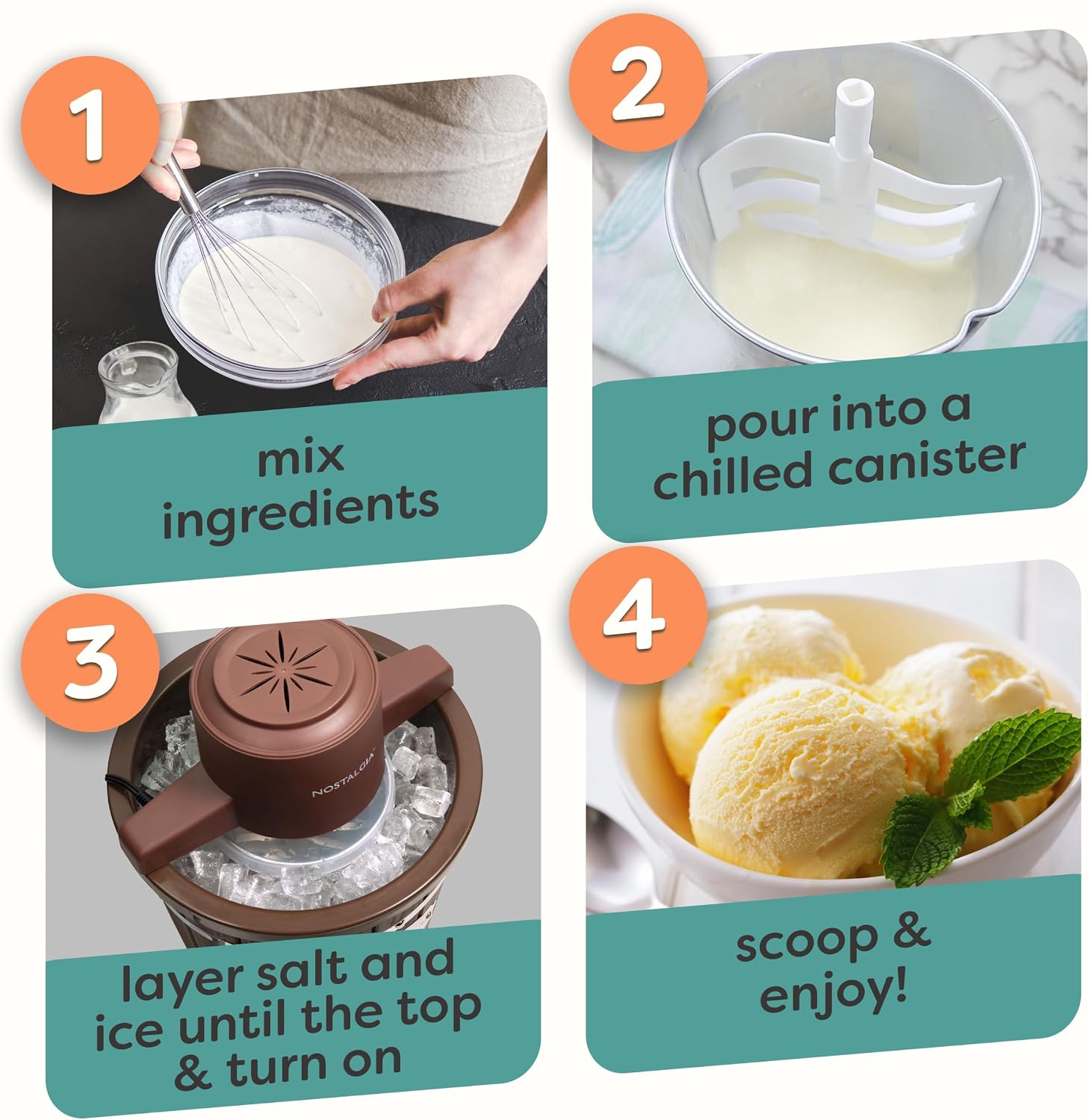 Thumbnail 2 de Nostalgia Electric Ice Cream Maker with 6 Qt Capacity (Dark Wood)