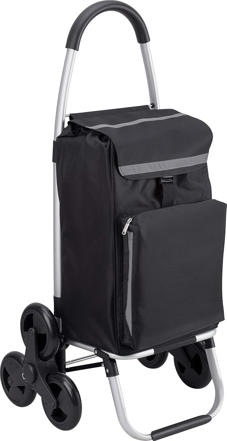 Meister Chariot de Courses - 56 litres, 3x3 Monte-escalier avec Compartiment réfrigérant et Sac amovible