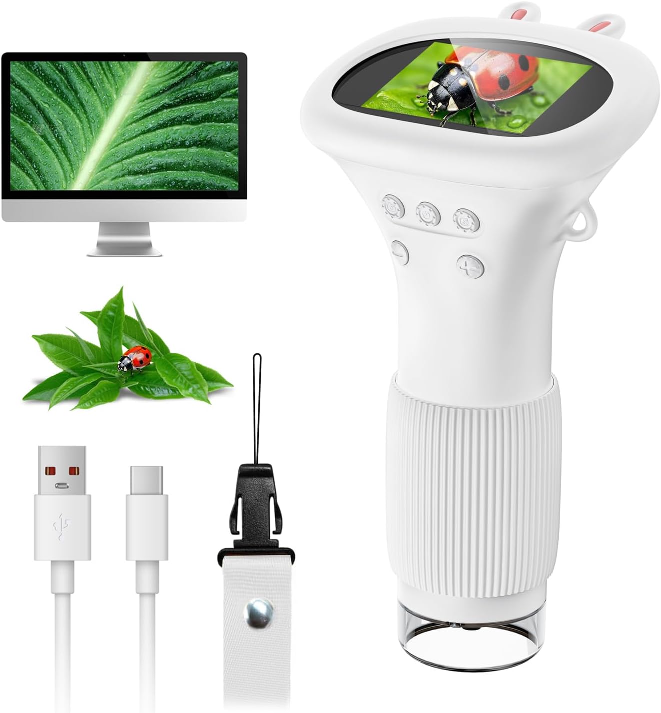 Detalle de SGAINUL Digital Kids Microscope with 2-Inch Screen — 1000x Mini Microscope for Children