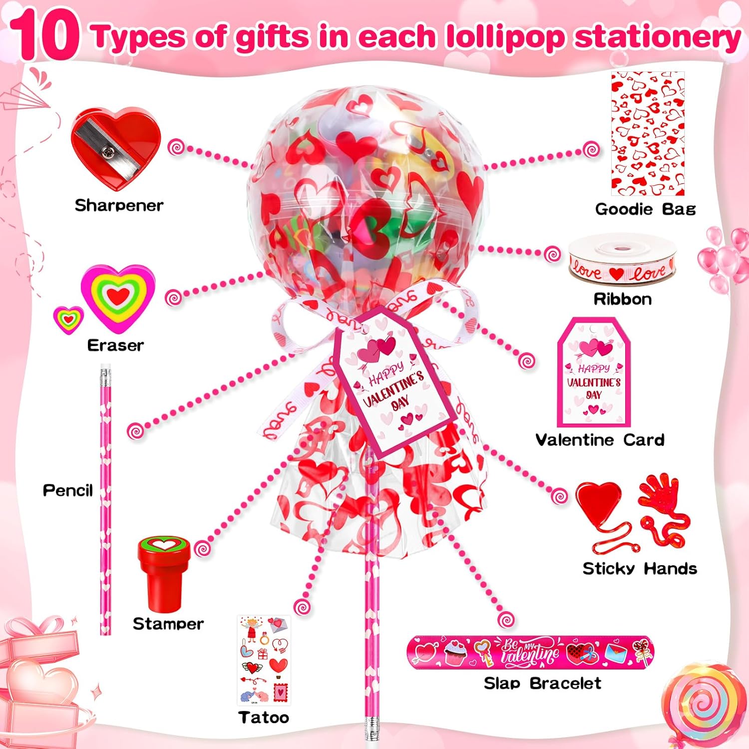 Thumbnail 2 de CZWZ 272Pcs Giant Lollipop Valentine Gifts 🎉