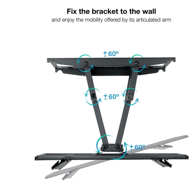 Detalle 2 de TooQ LP7846TN-B Soporte pared giratorio 40 kg para TV 32"–70"