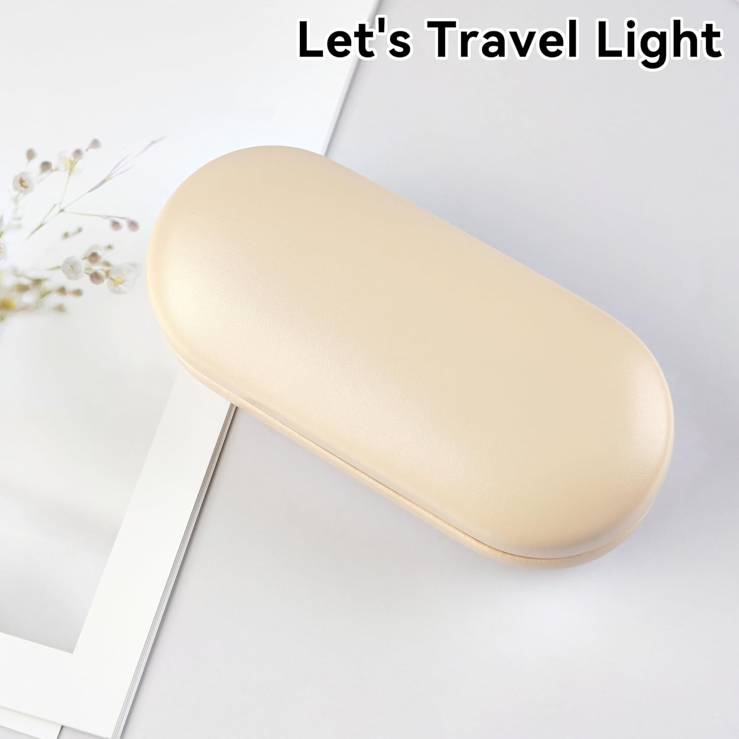 Detalle de Eyeglass Case Double Sided Travel Size: 2-in-1 Portable Box with Built-In Mirror