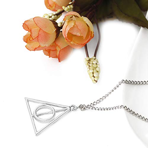Detalle de BabyCareV – Ensemble 4 pièces collier & bracelet reliques de la mort, vif d’or et retourneur de temps – collier pour fans et cadeaux