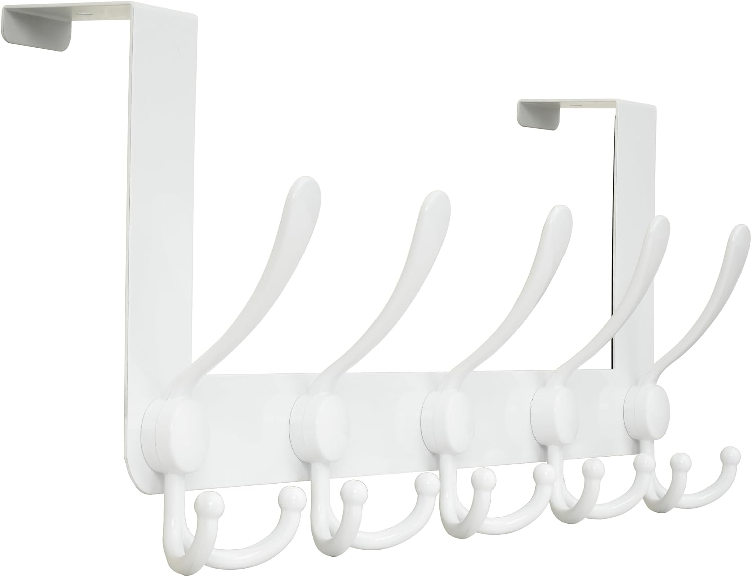 Detalle de HONSKY Over Door Hook – Stylish 5 Triple Hooks (White) door towel rack