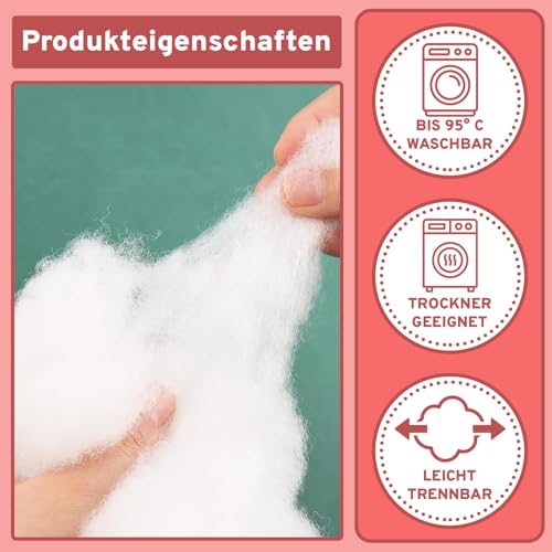 Detalle 2 de Füllwatte 1 kg Weiche Watte & Füllmaterial OEKO-TEX 100 Zertifiziert von Eve Textile GmbH