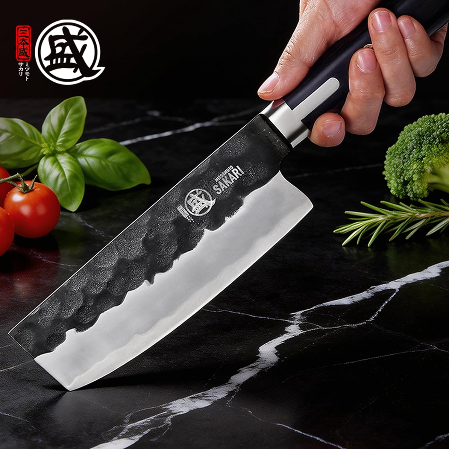 Thumbnail 5 de MITSUMOTO SAKARI MS-1991-G-IT Nakiri Knife, 16.5 cm S301 Steel Blade