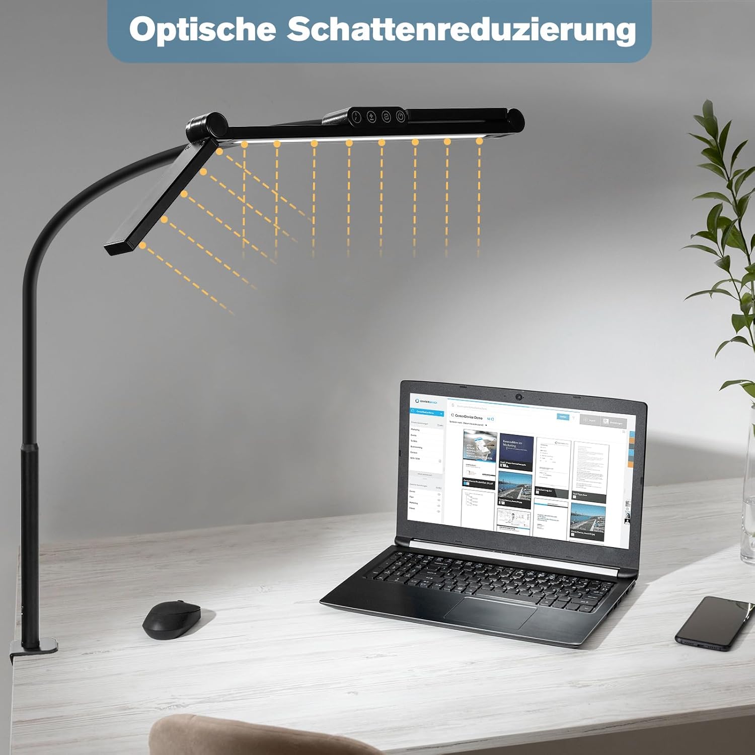 Thumbnail 6 de Asstikoo LED-Schreibtischlampe dimmbar, 24 W, faltbar und klemmbare Monitorlampe fürs Homeoffice