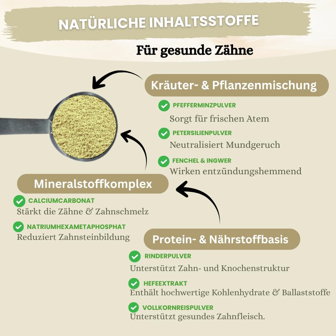 Detalle de Zahnpflege Pulver für Hunde 300 g