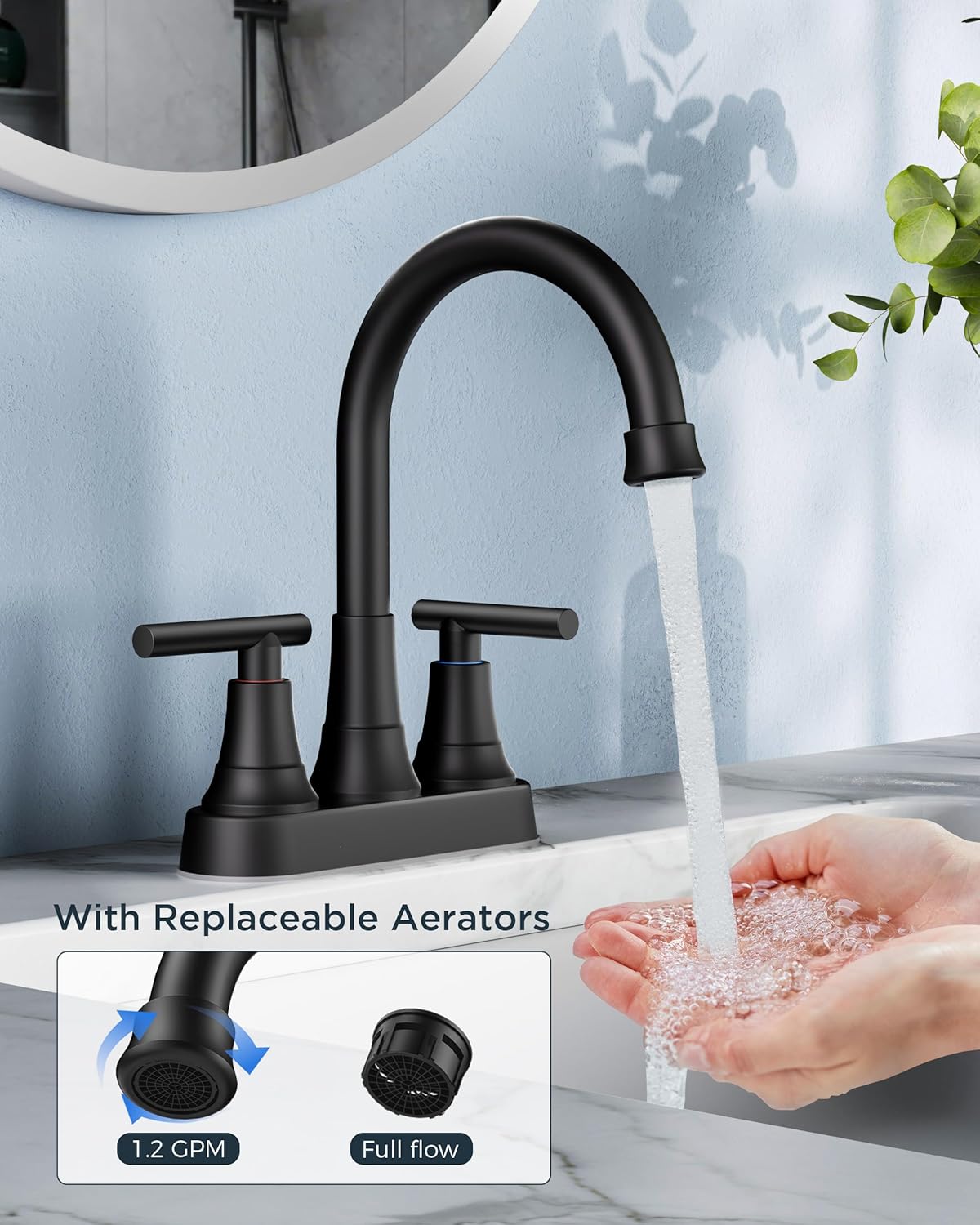 Thumbnail 1 de FORIOUS Bathroom Faucet 4 Inch Centerset 🚰