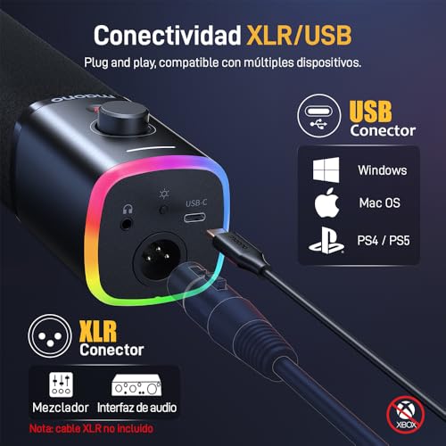 Thumbnail 6 de MAONO PD100X: Microfono Gaming Dinámico USB/XLR para Streaming y Podcasting