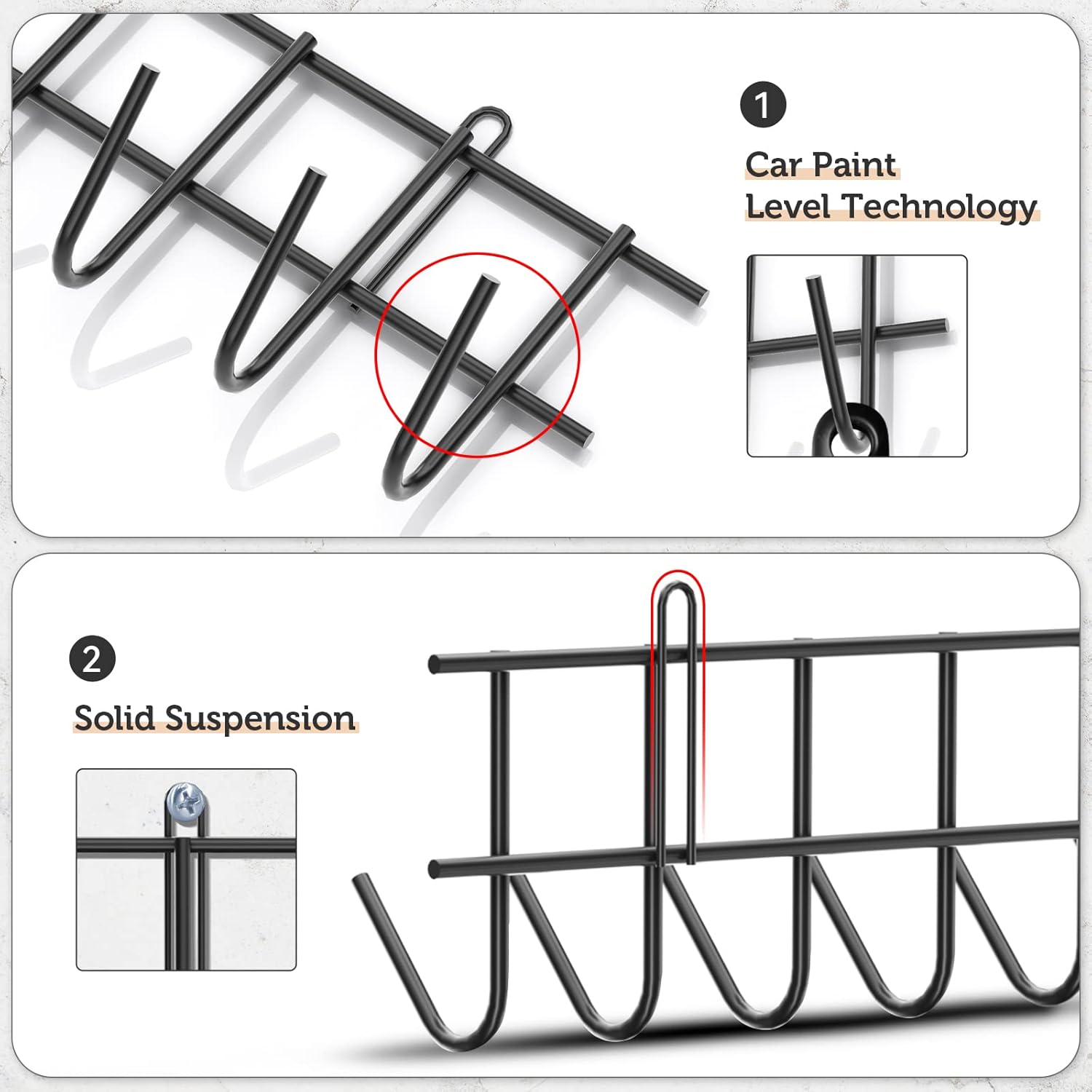 Detalle 2 de Garden tool rack 160cm with 32 hooks