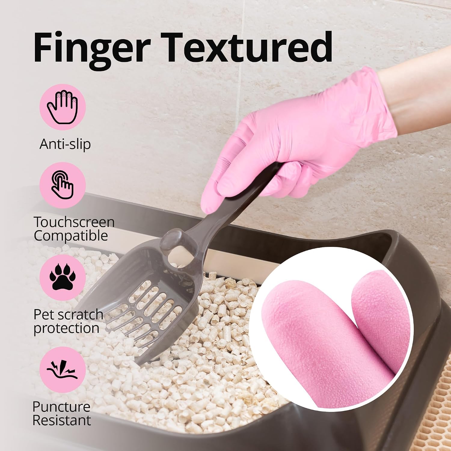 Thumbnail 4 de SwiftGrip Pink Nitrile Gloves 3-mil Small 1000-ct