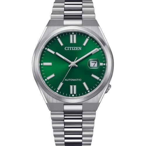 Detalle de Citizen NJ0150-81X Acero Verde: Reloj Automático de hombre, elegante y sobrio