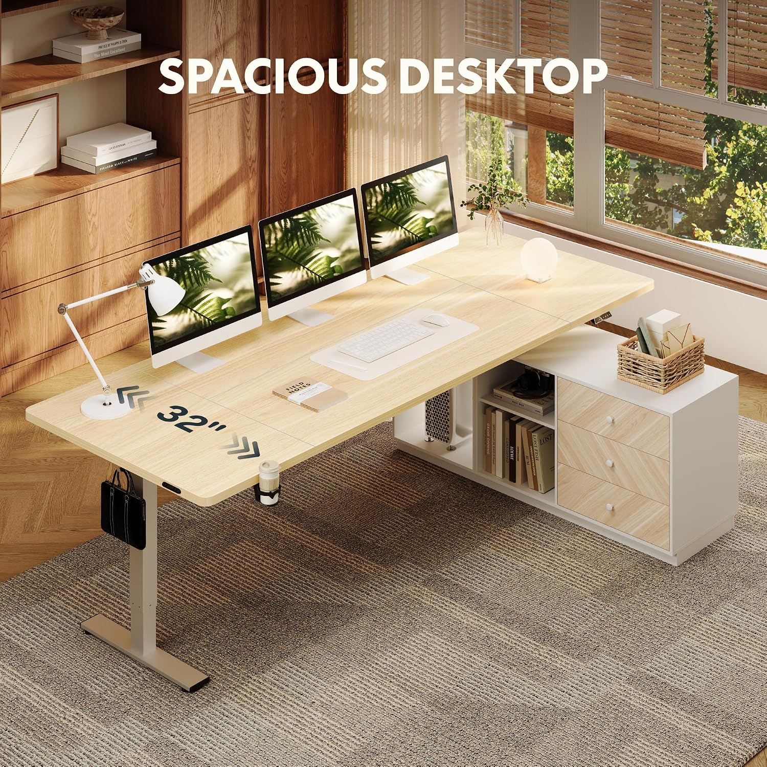 Detalle de FLEXISPOT L-Shaped Standing Desk, 71-Inch