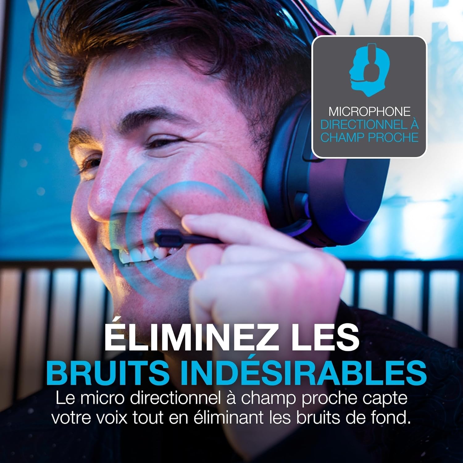 Thumbnail 6 de JLab Nightfall casque gaming sans fil over-ear avec micro rotatif (PC, PlayStation, Switch)