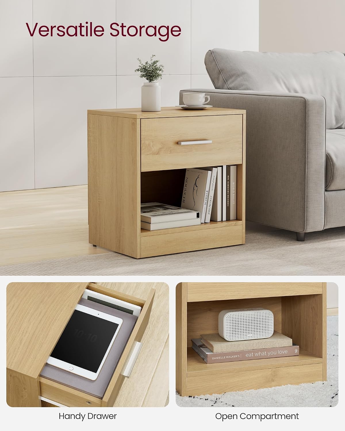Thumbnail 2 de VASAGLE Bedside Table (CUSTOS Collection, LET619Y70) – Wheat Yellow
