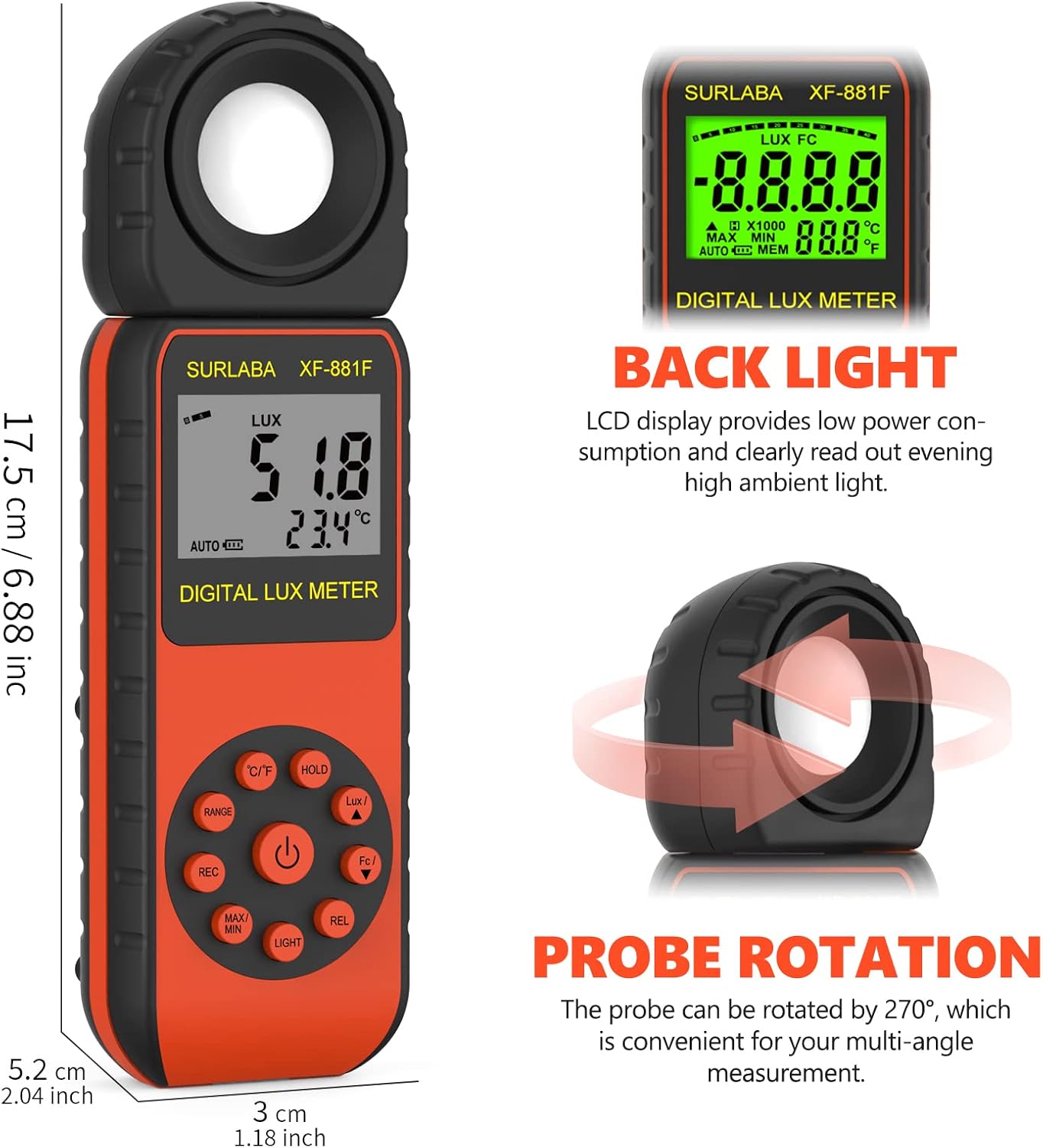 Thumbnail 2 de Digital Light Meter 0.01–400,000 Lux